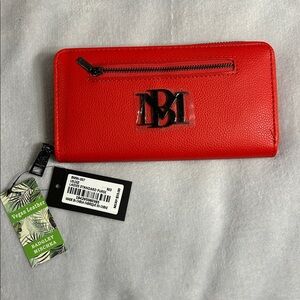 Badgley Mischka Red Vegan Leather Wallet